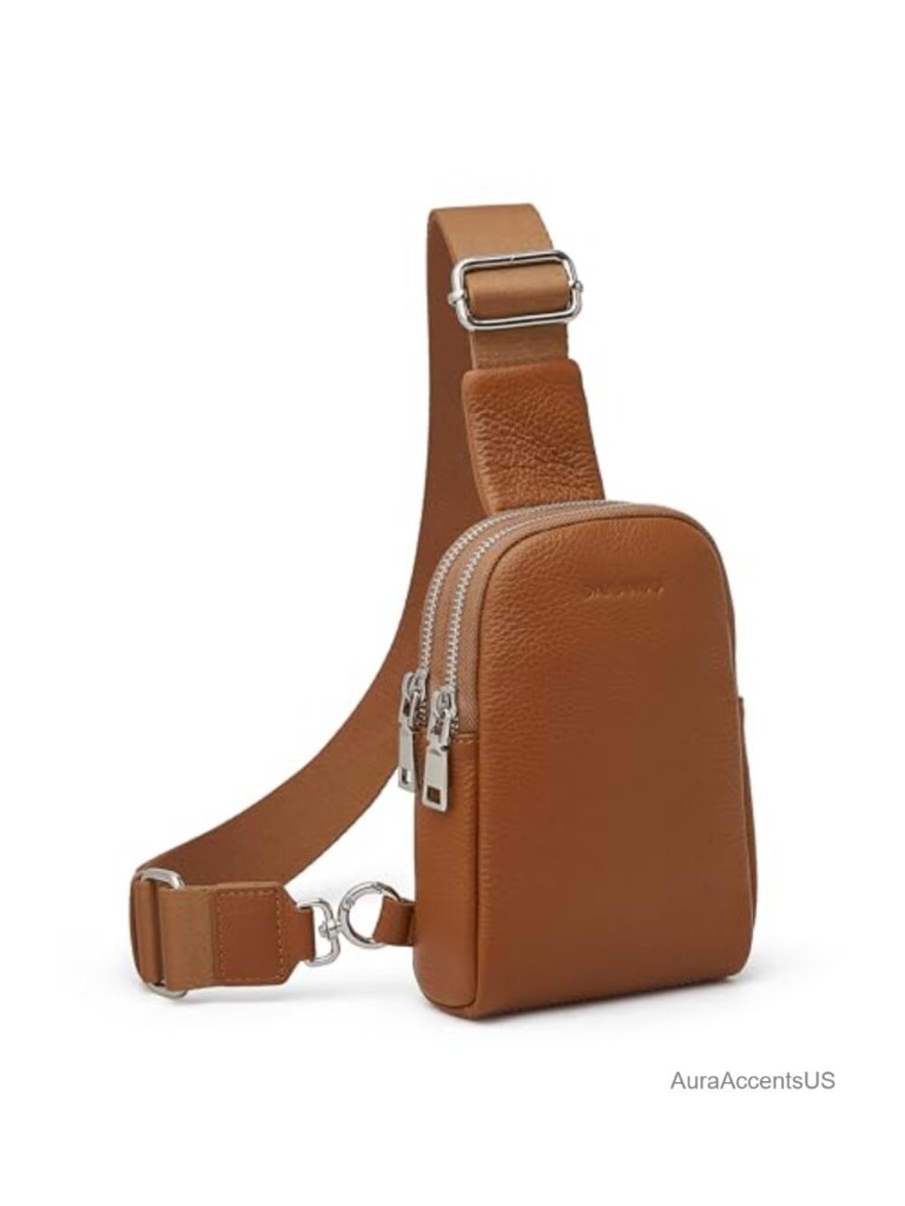 Small Leather Crossbody Sling Bag Mini Chest Bag Adjustable Strap Women